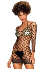 Robe maille sexy noir