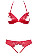Ensemble ouvert sexy rouge
